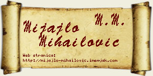Mijajlo Mihailović vizit kartica